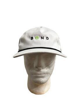 White Baseball Cap with Black Trim